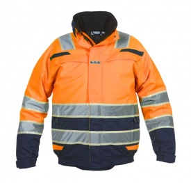 Hi-vis jacket Hydrowear India Glow in the Dark Kleur FLUORESCENT ORANGE/NAVY