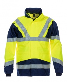 Pluto jacket  Signalisatie jas Kleur FLUOGEEL/MARINEBLAUW