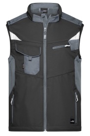 Workwear Softshell bodywarmer JN845 Kleur black/carbon