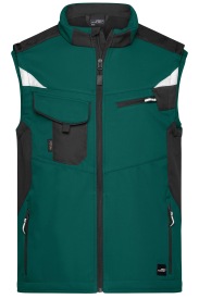 Workwear Softshell bodywarmer JN845 Kleur dark-green/black