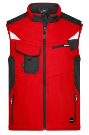 Workwear Softshell bodywarmer JN845 Kleur RED/BLACK