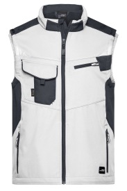 Workwear Softshell bodywarmer JN845 Kleur white/carbon