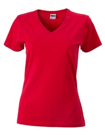 Ladies? Slim Fit V-T Kleur RED