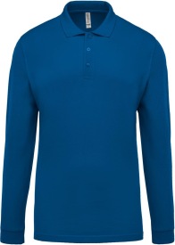 Men's long-sleeved piqué polo shirt Kleur light royal blue