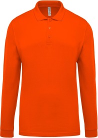 Men's long-sleeved piqué polo shirt Kleur ORANGE