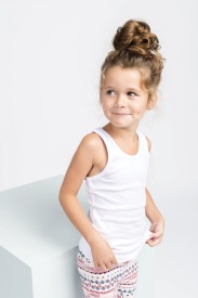 GIRLS' VEST Topje kids K362 Kleur WHITE