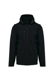 3-layer softshell hooded afneemb mouwen K422 Kleur BLACK