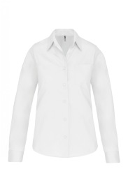 Ladies' long-sleeved cotton poplin shirt K542 Kleur WHITE