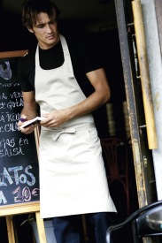 Voorbindschort Cotton apron with pocket K885 Kleur WHITE