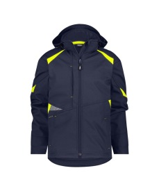 SOFTSHELL DASSY LOGYX KALAMA Kleur nachtblauw/fluogeel