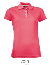 Women?s Sports Polo Shirt Performer Kleur NEON CORAL