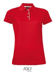 Women?s Sports Polo Shirt Performer Kleur RED