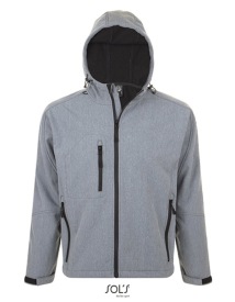 Men's Hooded Softshell Jacket Replay Kleur GREY MELANGE