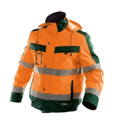 Lima Hoge zichtbaarheidswinterjas Kleur FLUO-ORANJE/FLESSENGROEN