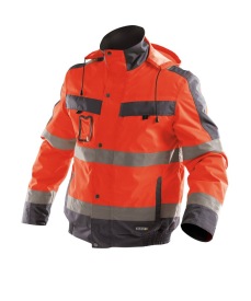 Lima Hoge zichtbaarheidswinterjas Kleur FLUOROOD/CEMENTGRIJS