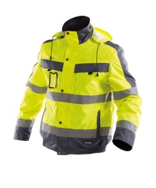 Lima Hoge zichtbaarheidswinterjas Kleur FLUOGEEL/CEMENTGRIJS