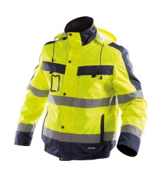Lima Hoge zichtbaarheidswinterjas Kleur FLUOGEEL/MARINEBLAUW