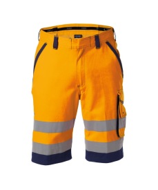 Lucca Hoge zichtbaarheidswerkshort Kleur FLUO-ORANJE/MARINEBLAUW