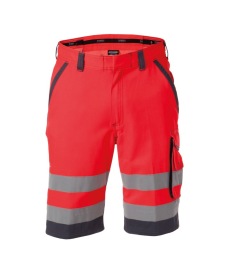 Lucca Hoge zichtbaarheidswerkshort Kleur FLUOROOD/CEMENTGRIJS