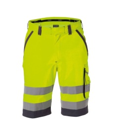 Lucca Hoge zichtbaarheidswerkshort Kleur FLUOGEEL/CEMENTGRIJS