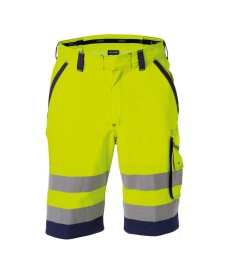 Lucca Hoge zichtbaarheidswerkshort Kleur FLUOGEEL/MARINEBLAUW