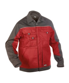 Lugano 245 gr Tweekleurige werkvest                Kleur ROOD/CEMENTGRIJS