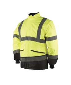 Malbro  Signalisatie blouson met uitritsbare mouwe Kleur FLUOGEEL/MARINEBLAUW