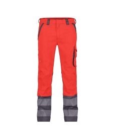 Minnesota  Stretch hoge zichtbaarheidsbroek Kleur FLUOROOD/CEMENTGRIJS