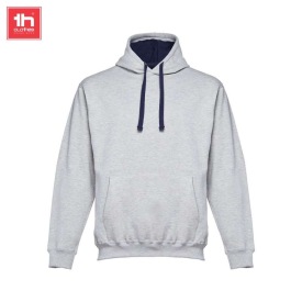 Unisex bicolor sweater moscow Kleur grijs melange/marine blauw