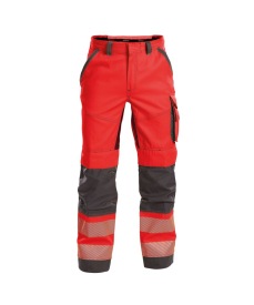 Odessa Zomer hoge zichtbaarheidsbroek met kniezakk Kleur FLUOROOD/CEMENTGRIJS