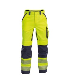 Odessa Zomer hoge zichtbaarheidsbroek met kniezakk Kleur FLUOGEEL/MARINEBLAUW