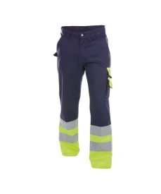 Omaha 300 gr Hoge zichtbaarheidswerkbroek          Kleur MARINEBLAUW/FLUOGEEL