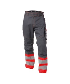 Phoenix Hoge zichtbaarheidswerkbroek  300gr Kleur CEMENTGRIJS/FLUOROOD