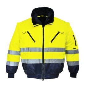 Hi-Vis 3-in-1 Contrast Pilot Jacket Kleur yellow/navy