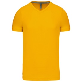 Short-sleeved V-neck T-shirt K357 Kleur YELLOW