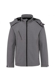 softshell jacket afneembare kap K413 Kleur MARL GREY
