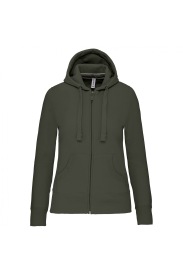 Full zip hooded sweatshirt K464 Kleur DARK KHAKI