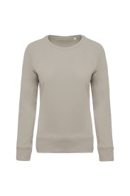 Organic cotton crew neck raglan sleeve sweatshirt K481 Kleur CLAY