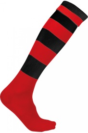 Gestreepte Sportsokken PA021 Kleur RED/BLACK