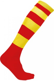 Gestreepte Sportsokken PA021 Kleur red/black-yellow fluo
