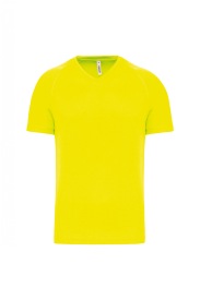 Heren-sport-t-shirt V-hals PA476 Kleur FLUORESCENT YELLOW