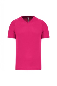 Heren-sport-t-shirt V-hals PA476 Kleur FUCHSIA