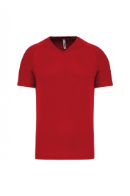 Heren-sport-t-shirt V-hals PA476 Kleur RED