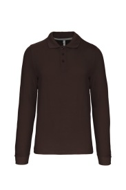 Long-sleeved polo shirt K243 Kleur CHOCOLATE