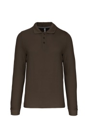 Long-sleeved polo shirt K243 Kleur DARK KHAKI