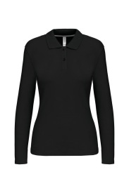 Long-sleeved polo shirt K244 Kleur BLACK