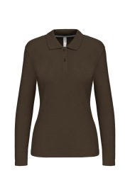 Long-sleeved polo shirt K244 Kleur DARK KHAKI