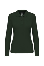 Long-sleeved polo shirt K244 Kleur FOREST GREEN