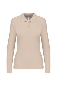 Long-sleeved polo shirt K244 Kleur Light Sand