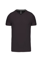 Short-sleeved V-neck T-shirt K357 Kleur DARK GREY